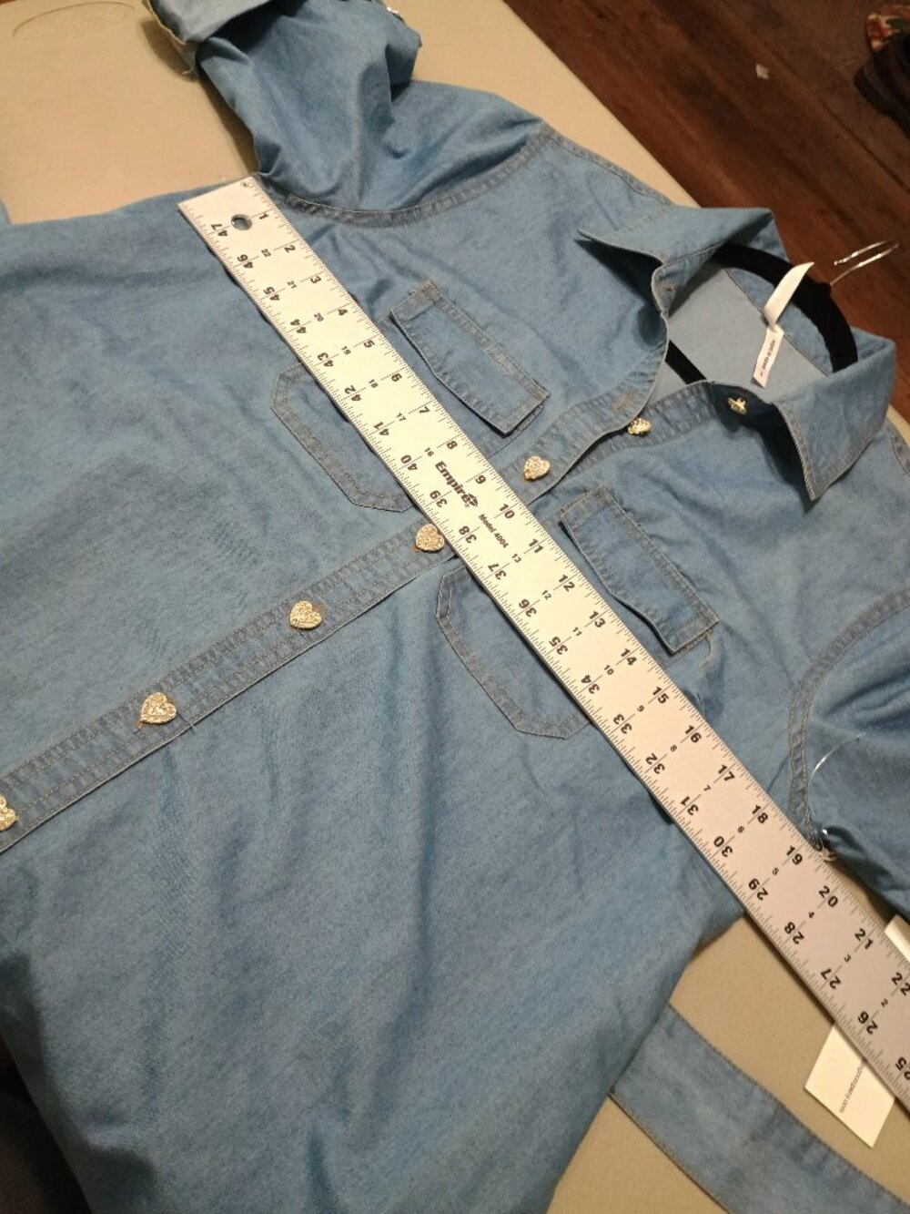 Truly 4 You Chambray Button Down Dress Sz. Large - Picture 10 of 16